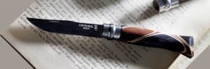 Нож Opinel N8 Chaperon сталь, полированный клинок, африк.дерево, футляр